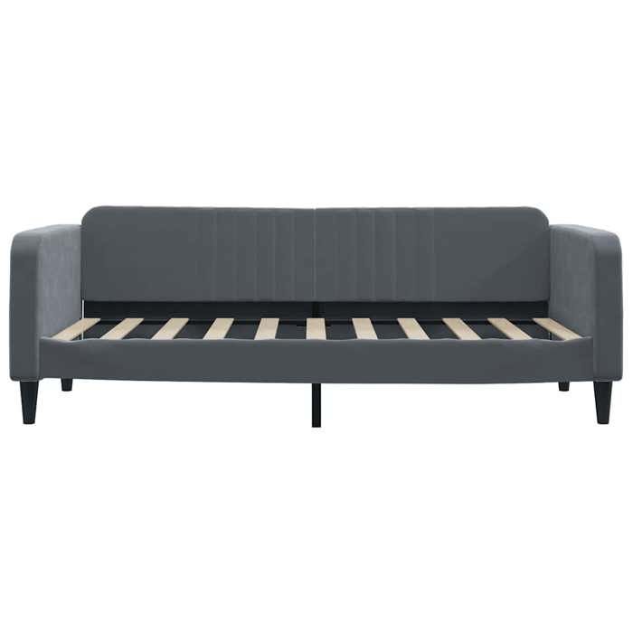 VidaXL Lit de repos gris foncé 90x190 cm velours 354100