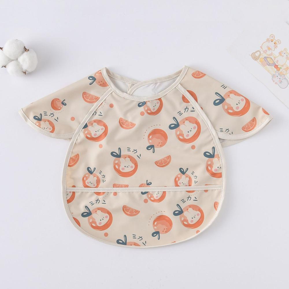 Soft Feeding Apron Short Sleeve Burp Cloth Apron Style Baby Bibs  Feeding