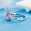 WOSIKATE Fashion Pink Princess Square Zirconia Gemstone   CopperRing For Women Wedding Jewelry Bridal Proposal Rings