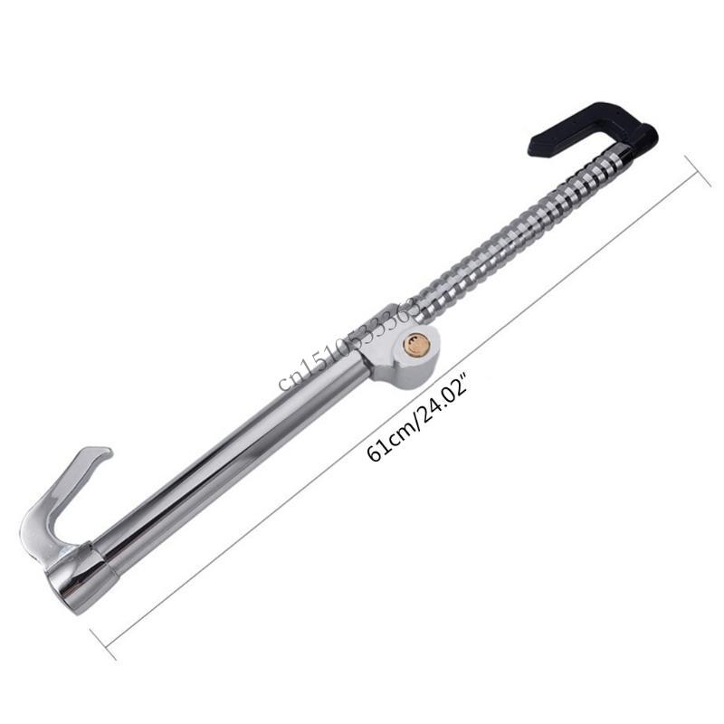 090E Car Extendable Double Hook Stainless Steel Steering Wheel Lock Clutch Pedal Lock