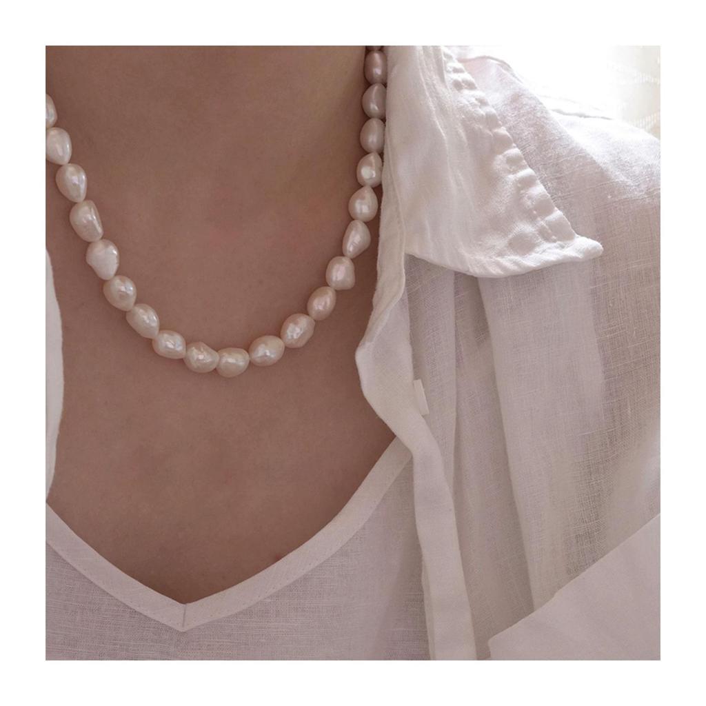 European & American Fashion Irregular Large Baroque Freshwater Pearl Necklace for Women