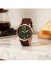 Men's Quartz Timer Watch Green Dial, Genuine Leather Strap, Stainless Steel Case, Scratch-Resistant Glass, Casual Business Occasions (). FS6073