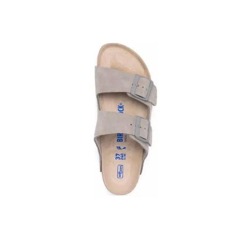 Birkenstock Arizona Unisex Nubuck Leather Casual Stylish Sandals Grey 1020557
