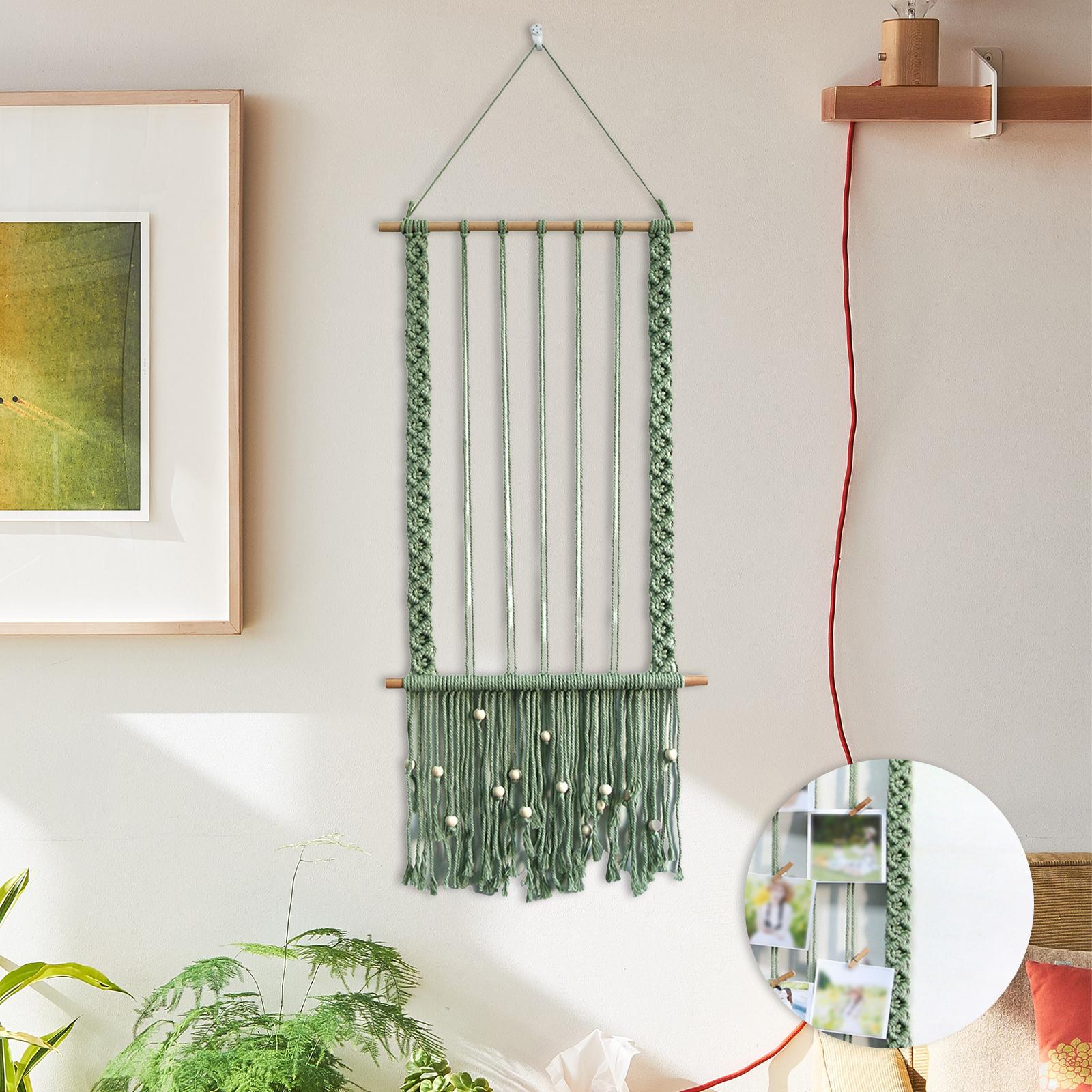 Подвесной дисплей для фотографий, фоторамки, бохо макраме настенный декор