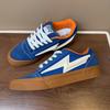 Blue and white embroidery personalized color matching American street board shoes lightning shoes fat bread shoes casual shoes cloth