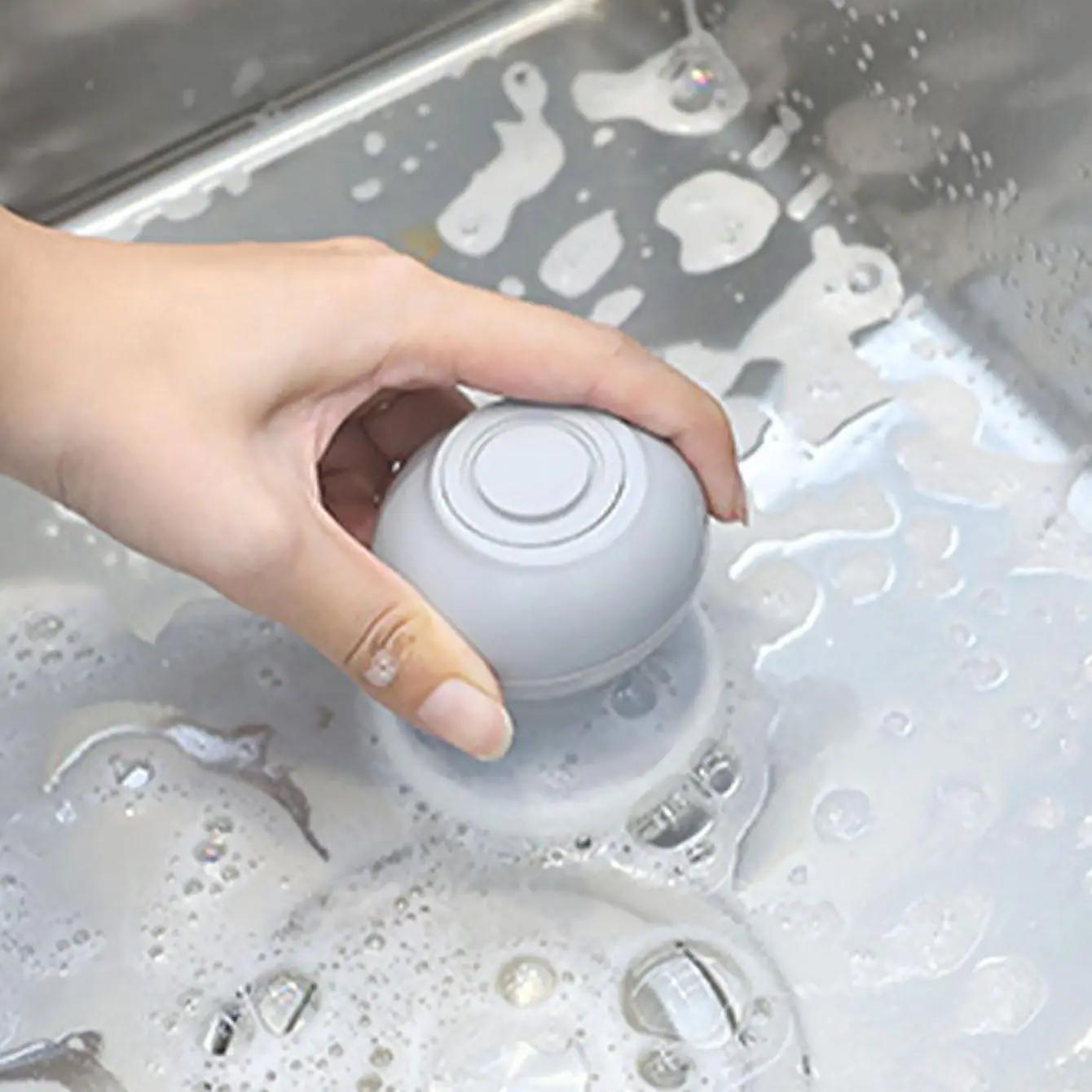 

1 шт. Кухонная щетка для мытья посуды, автоматическая щетка для мытья посуды с подачей жидкости, инструмент для чистки кухонной утвари светло-серый