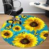 1pc Sunflowers Butterflies Office Round Area Rug, Indoor Mat Suitable For Office, Under Office Chairs Bedroom Living Room Home Decor, Room Deco