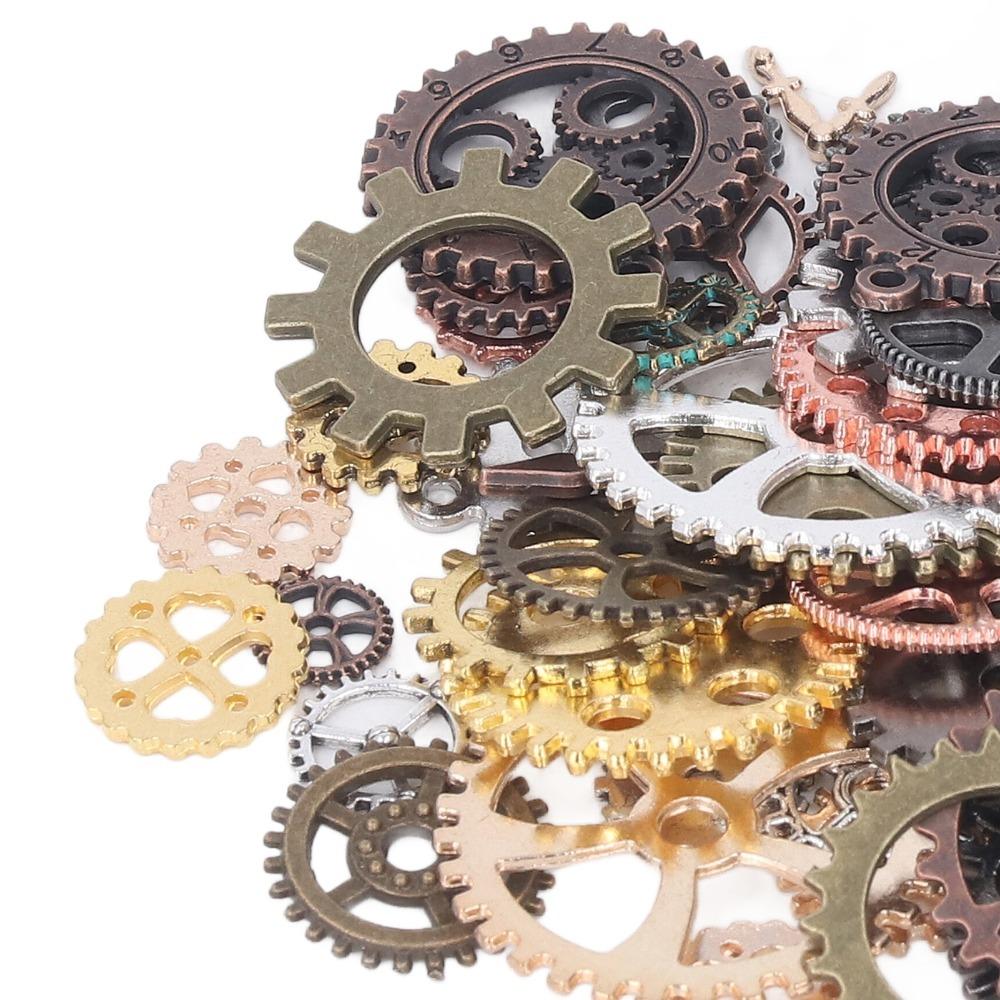 100g Mixed Alloy Metal Steampunk Gears Antique Steampunk Gears  Crafting Jewelry Making