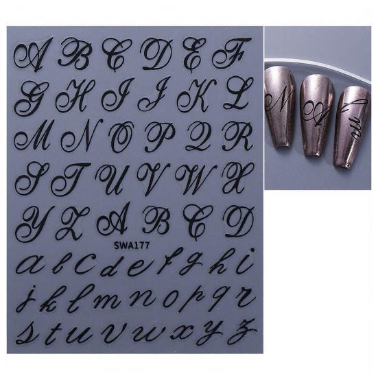 Yousheng English Letter Nail Art Stickers Self-adhesive DIY Alphabet Manicure Decoration Decals Women Nail Accessories for Home