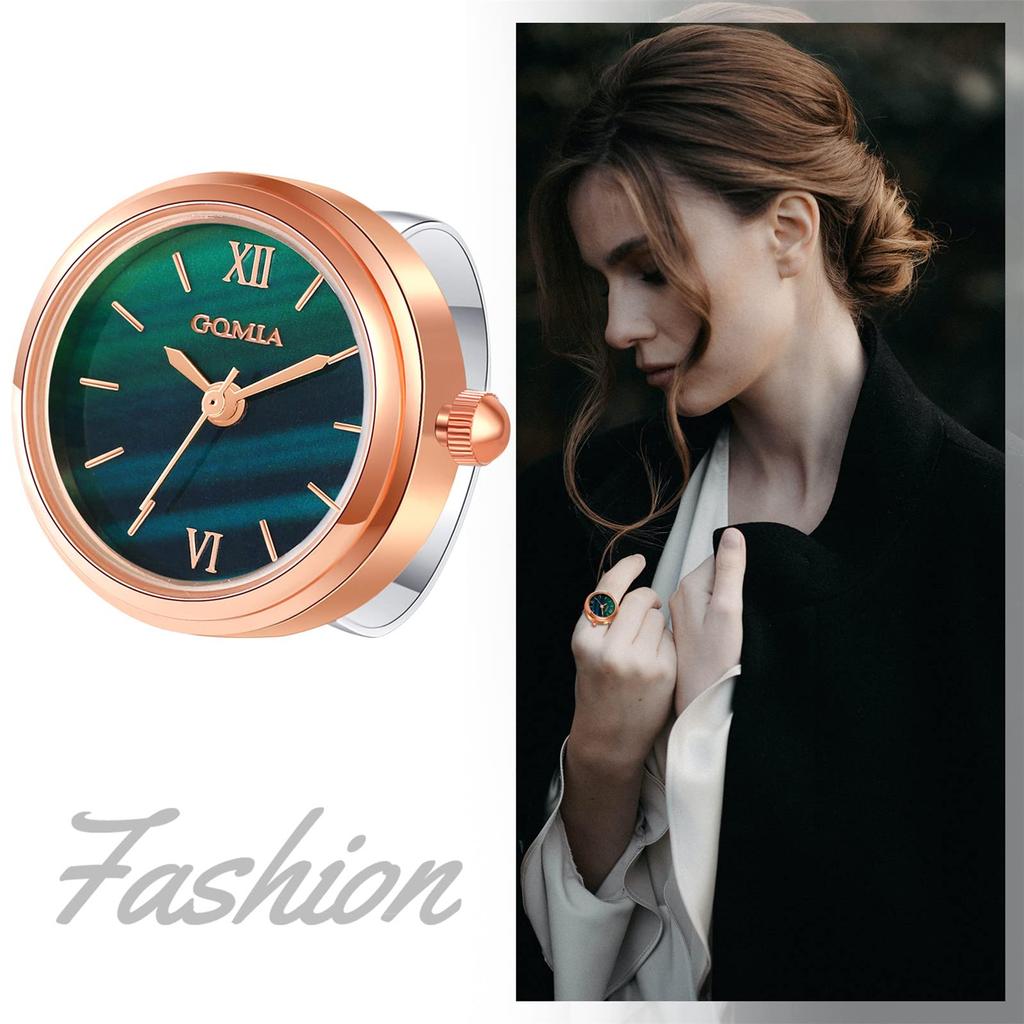 Ring Watch Women's Free Size 3ATM Waterproof Ring Watch Roman Analog Fashion Rose Gold