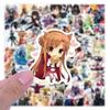50pcs Sword Art Online Anime Stickers DIY Laptop Suitcase Luggage Skateboard Cartoon Asuna Kirito SAO Decals Gift Toy