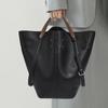 2025 Women's MM6 Equestrian Tote: Large-Capacity Cowhide Handbag, Stylish Commuter Bucket Bag