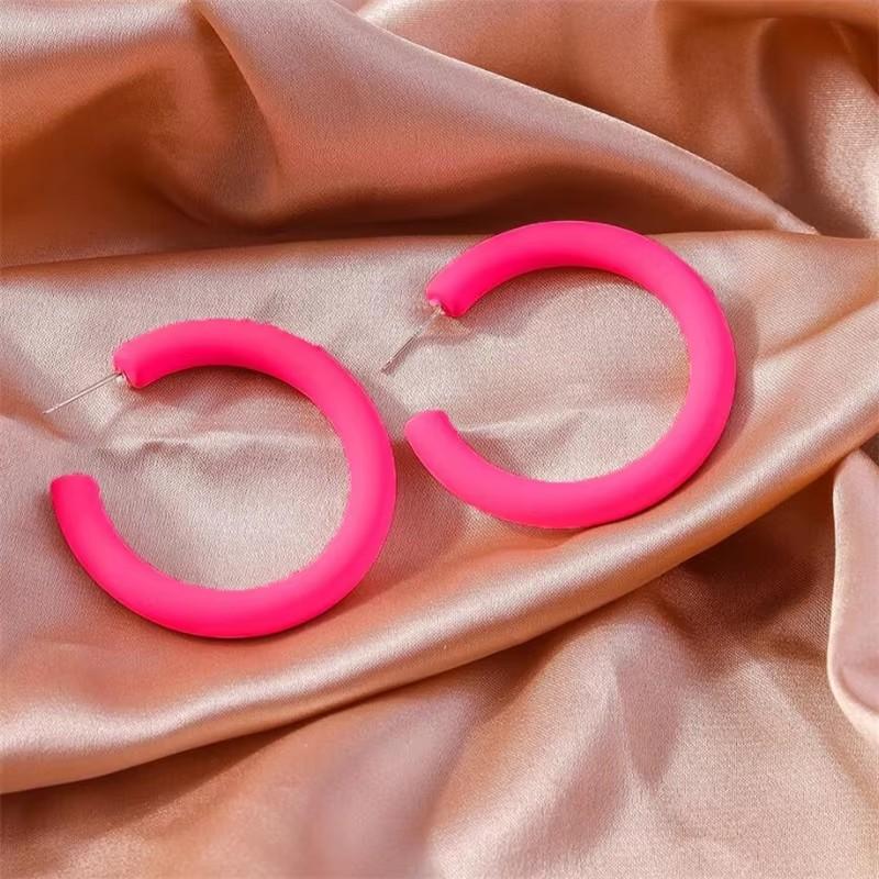 Orecchini a Cerchio Rotondi Carini Color Caramella 3,8 cm per Donne Ragazze Semplici Orecchini Geometrici Gioielli per Feste Vacanze Regali