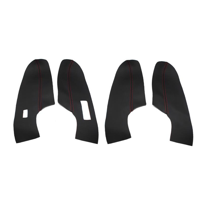 Only Sedan Soft Leather Door Panel Cover For VW Polo 2011 2012 2013 2014 2015 2016 Inner Door Armrest Panel Cover Sticker Trim