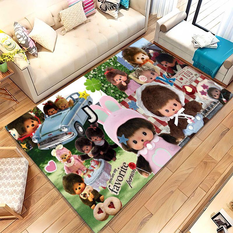 Cute M-Monchhichi Monky Cartoon Soft Non-Slip Large Area Rug for Living Room,Bedroom Playroom Carpet Mat for Sofa,Home Decor