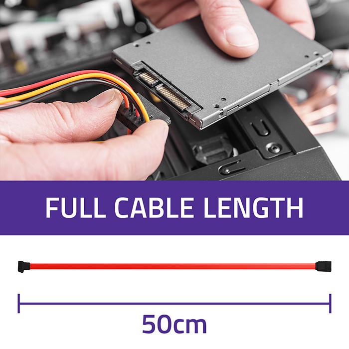 Qoltec Kabel SATA S | R/A | 0.5m