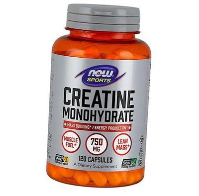 Kreatin monohydrát pro hmotu a energii, kreatin monohydrát 750, nyní potraviny 120 vegcaps (31128003)