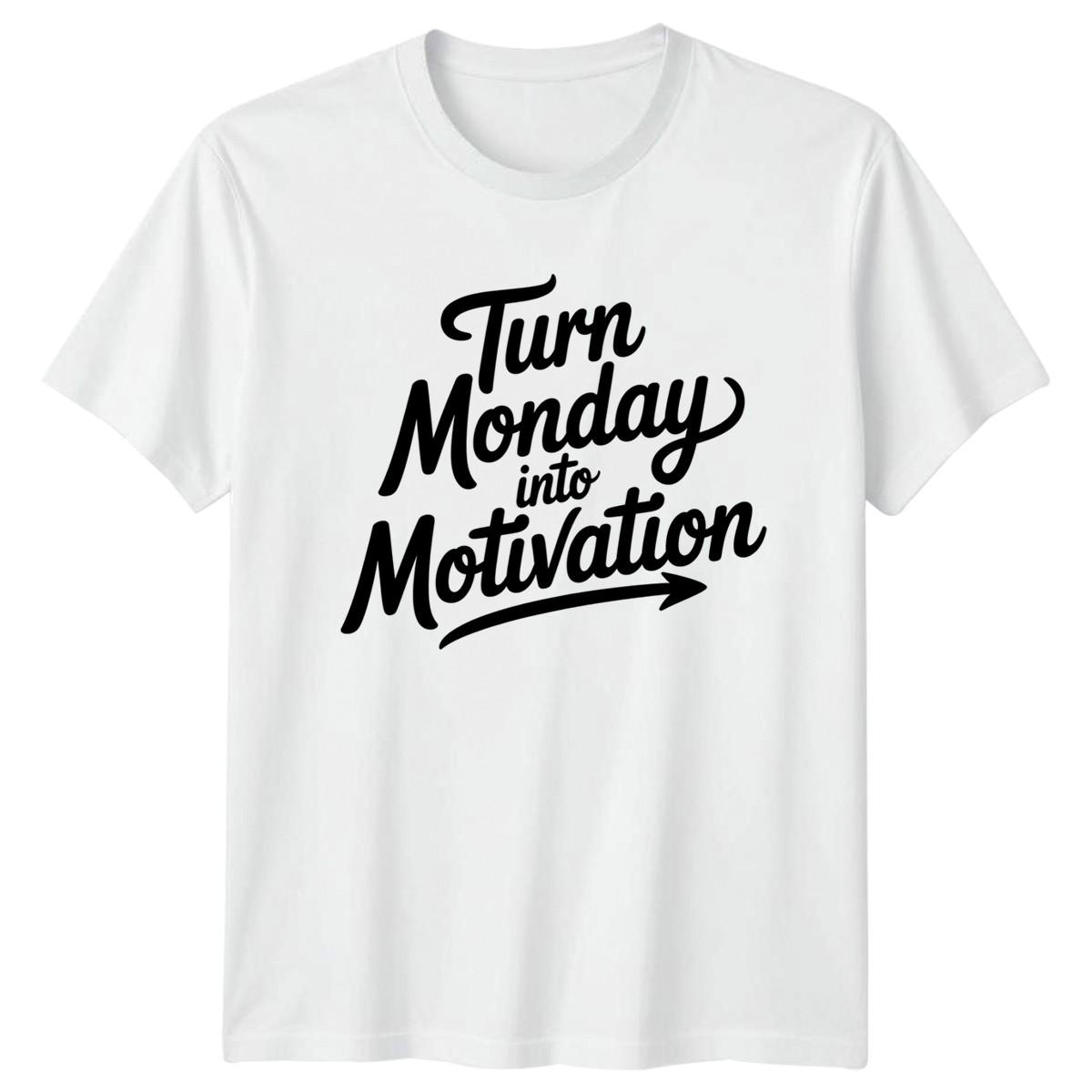 Turn Monday Into Motivation T-Shirt Productivity Motivation Birthday Gift XL
