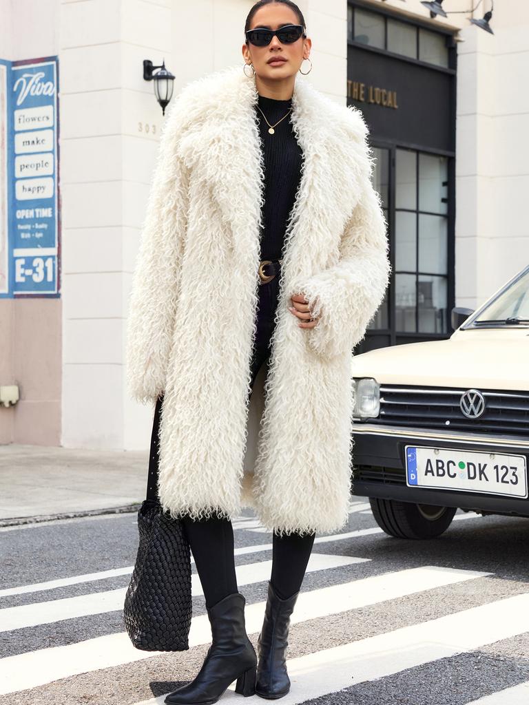 Imitation beach wool suit collar coat plush jacket European and American style imitation fur environmentally friendly fur coat