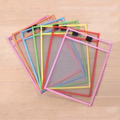 2-10pcs Document Storage Bag Reusable Waterproof Clear Color Random File Folder Dry Wiping Kids Drawing Board for School Office