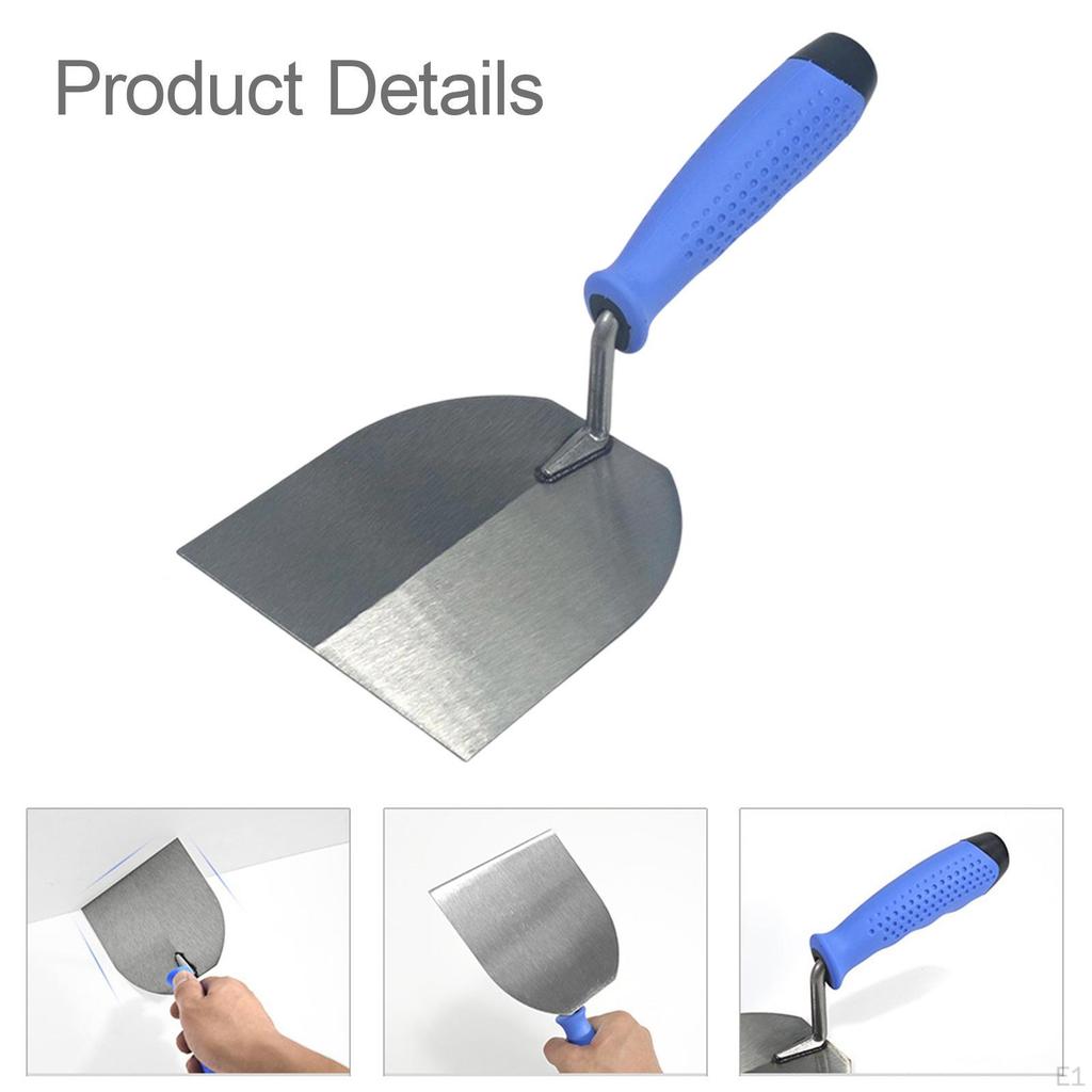 Wide Flat Head Masonry Trowel Carbon Steel 25.4x12x12.8cm Multifunctional for Brick Laying