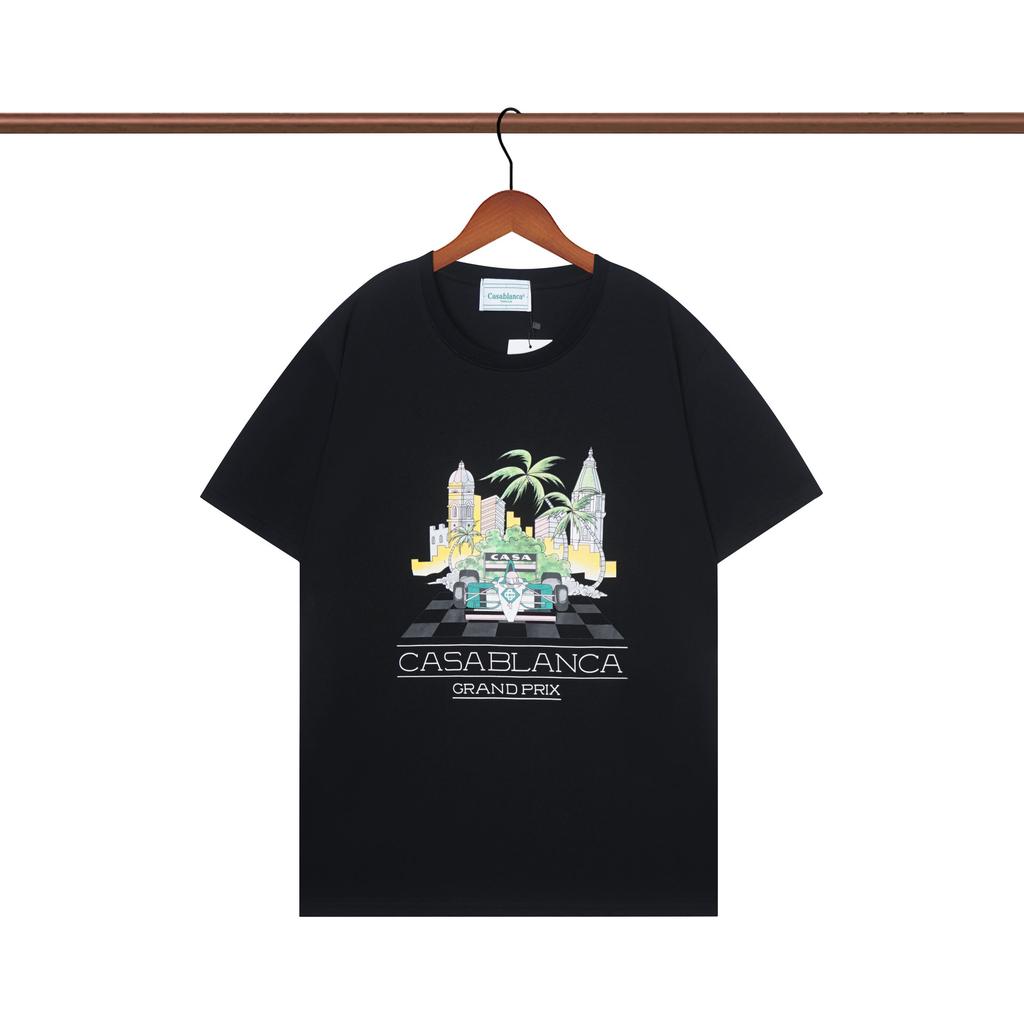 Casablanca 23 Frühling und Sommer Neuheit Fantasie Tor Sternenhimmel Schloss Casa Buchstaben Logo Kurzarm Partner T-Shirt