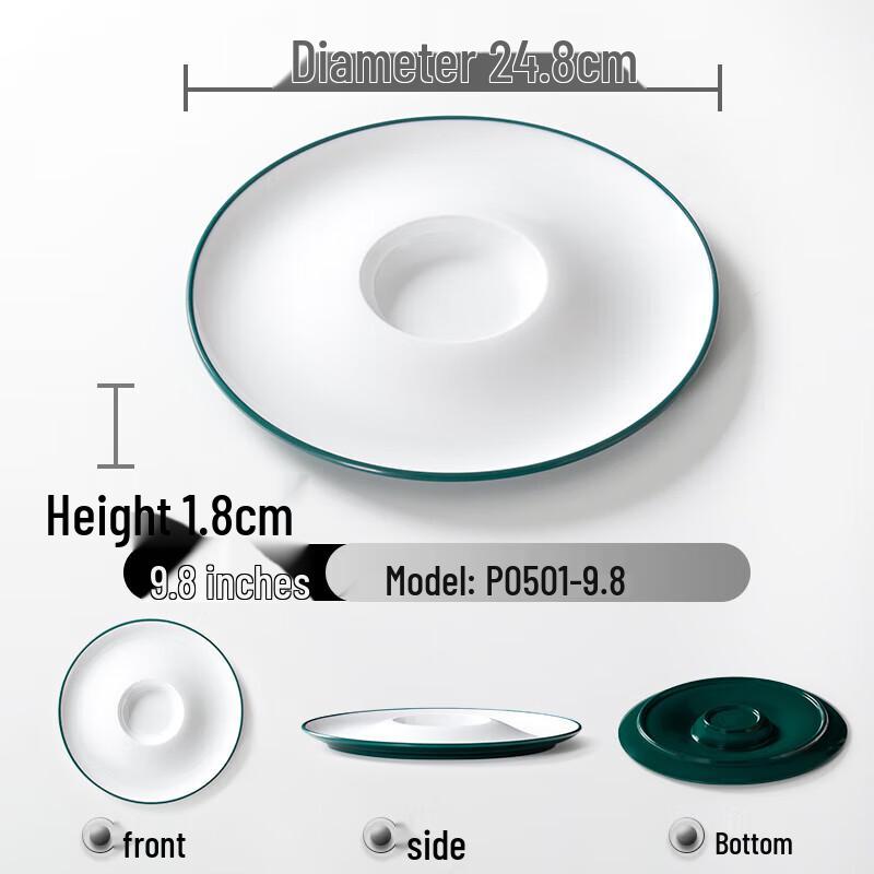 Round Melamine 3-Compartment Serving Plates