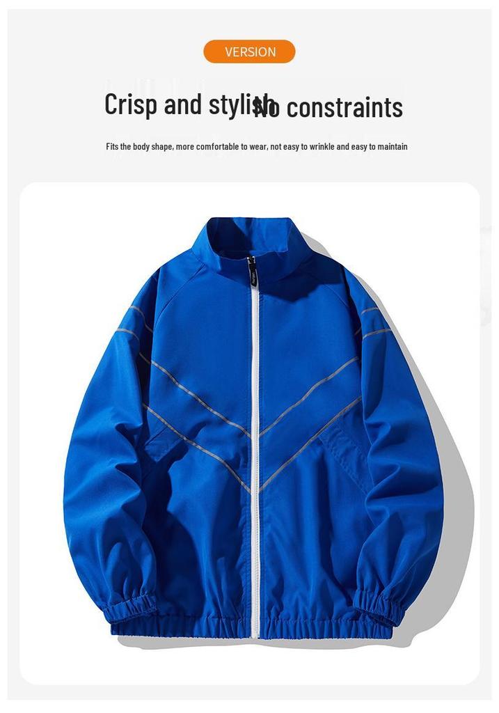 Unisex Reflective Windbreaker: Trendy Casual Jacket for Spring & Autumn