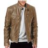 Mens Motorcycle Leather Jacket Slim Fit Short-Coat Lapel PU Jackets Autumn Zipper Stand Windproof Leather Coat Mens Clothing