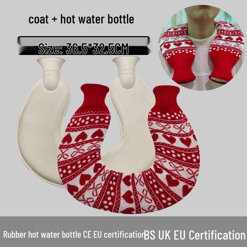 Explosion-Proof Hot Water Bottle: Rubber Design for Stomach and Feet, Long-Lasting Warmth
