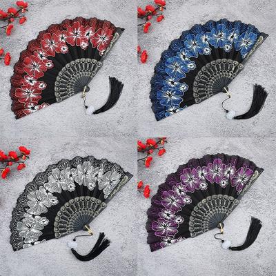 Dance Performance Props Antique Folding Fan Chinese Style Dance Fan Gifts Hand Held Fan
