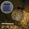 Tomshine Outdoor Solar Lantern Light Hollowed-out Design Decorative Metal Hanging LED Lights