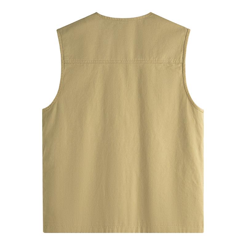 Men's High-End Mountain Style Outdoor Vest - Pure Cotton, Fishing & Camping Gilet Jacket