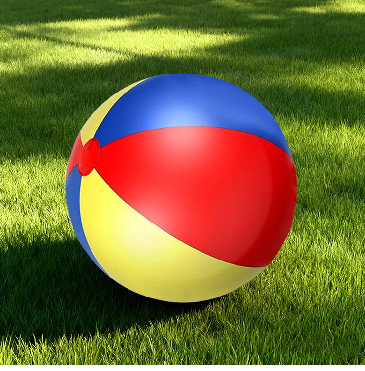 Large Inflatable Three-Color Beach Ball for Outdoor Fun and School Sports Activities