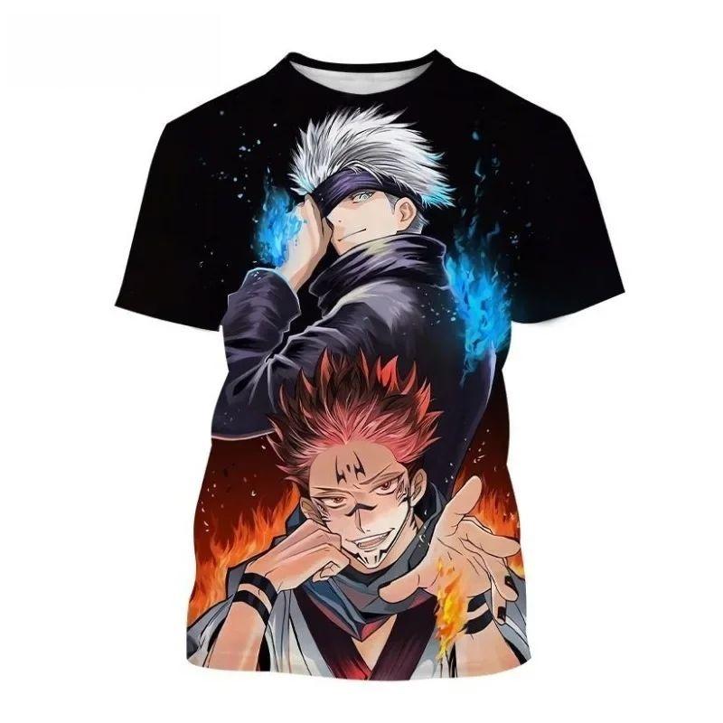 2026 Nové Dětské 3D Tričko s Potiskem Kresleného Filmu Jujutsu Kaisen, Kulatý Výstřih, Krátký Rukáv, Sportovní Top, Tričko s Motivem Anime Dárek