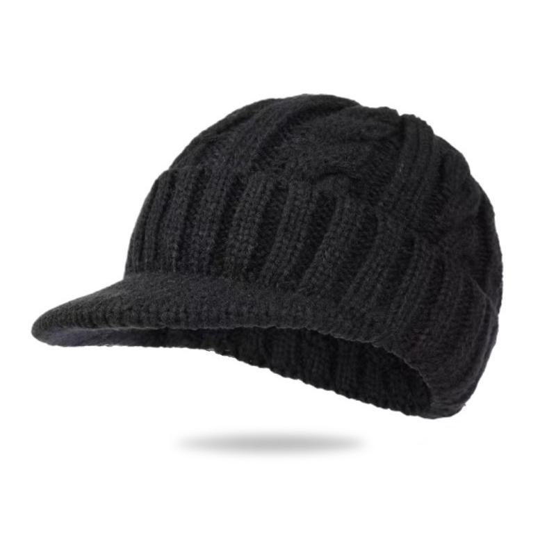 Knitted Hat Women Men Peaked Cap Winter Thermal Hat Outdoor Keep Warm
