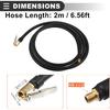 Motoforti Universal Tire Inflator Extension Hose Chuck Adapter Quick Connect, 2m Length, Copper Rubber, Black, 1 Pc
