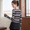 Bailuyu Women's Striped V-neck Flared Sleeve T-shirt