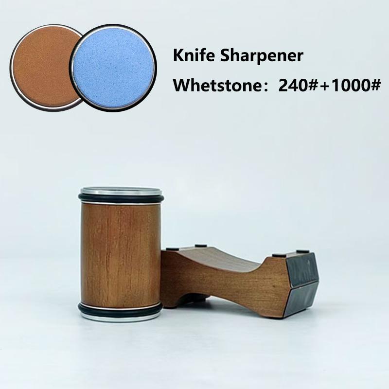 Professionell rullande knivslip - 4 justerbara vinklar 12/15/18/20° Diamantsten Träbas Köksslipverktyg