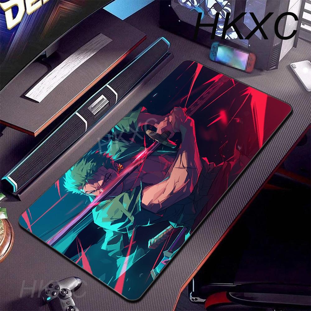 Tappetino per Mouse Grande PC Manga Tappetino da Scrivania Antiscivolo Gomma Laptop One Piece Zoro Tappetino da Gioco per Ufficio Accessori da Gioco per Giocatore Tappetino per Mouse