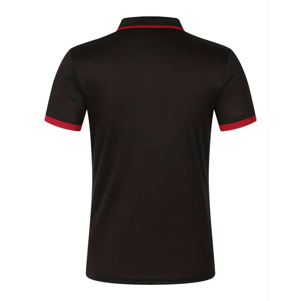 Men's Casual Shirt With Fake Chest Pocket, Lapel Buttons, Business T-shirt, Color Blocked Top For Men