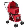 VidaXL Folding 2-Tier Dog Stroller Red 83x48x97 Cm 172206