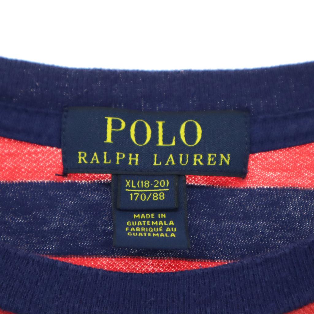 Beauty Products RALPH LAUREN Border Pattern Pony Short Sleeve Round Neck T-shirt Kid's Used