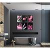 6Pcs Fashion Bathroom Canvas Wall Art Black and Pink Glam Glitter Tissue Funny Modern Women Painting Pictures Wall Decor Poster Print Artwork for