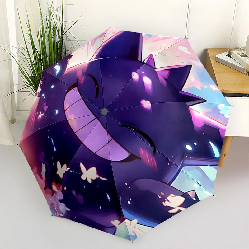 

1pc Gengar Pokémon Umbrella Automatic Opening & Closing with Foldable Design, Outdoor Use, Festival Gift for Fans, Travelers, Everyday Use.C055