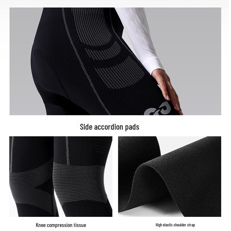 Women's Spring/Autumn Three-Layer Padded Cycling Bib Pants - Dynamic Series