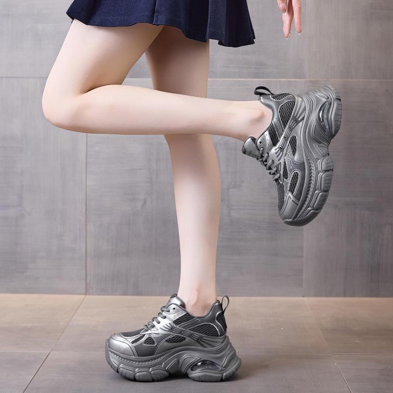 Platform Dad Shoes Women's Autumn and Winter 2025 New Fashion Air Cushion Versatile Casual Sports Shoes Inner Height Increase Women's Shoes
