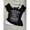 Short Sleeve Casaul Summer Streetwear Gothic T-Shirt Gothic Slim Tee Femme Crop Top 90s Vintage Clothes Women Tshirts Punk Sexy