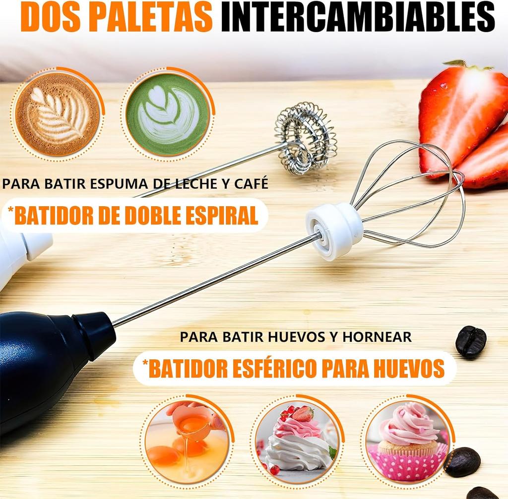 electric milk frother handheld 3 speed dual whisk stainless steel coffee foam mixer white