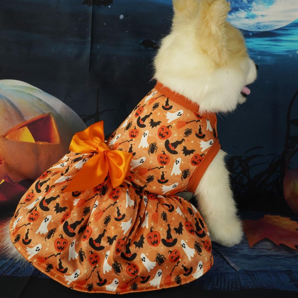 Pet Clothes Halloween New Clothes Pumpkin Bat New Dog 2025 New